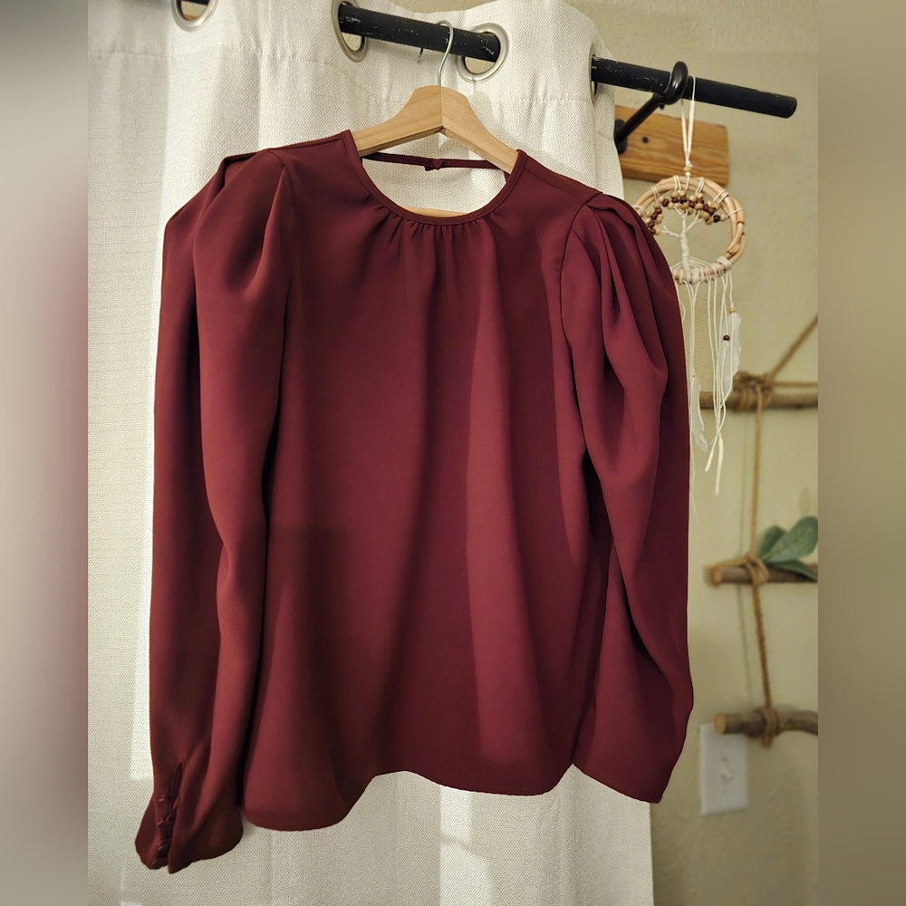 Elegant Burgundy Women's Top